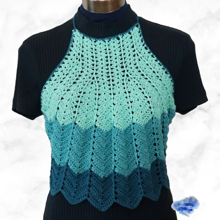 Halter crop top Hand crochet Natural fibre