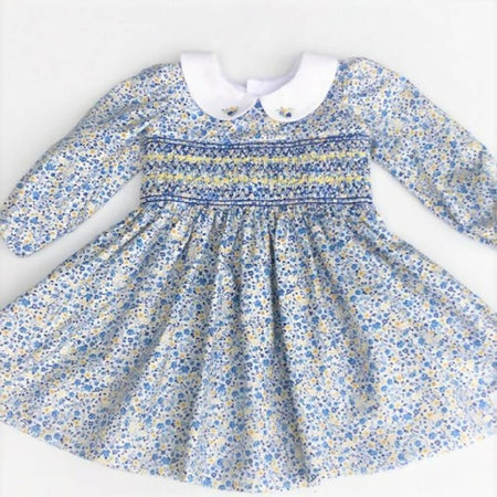 Smocked Dress with Long Sleeves