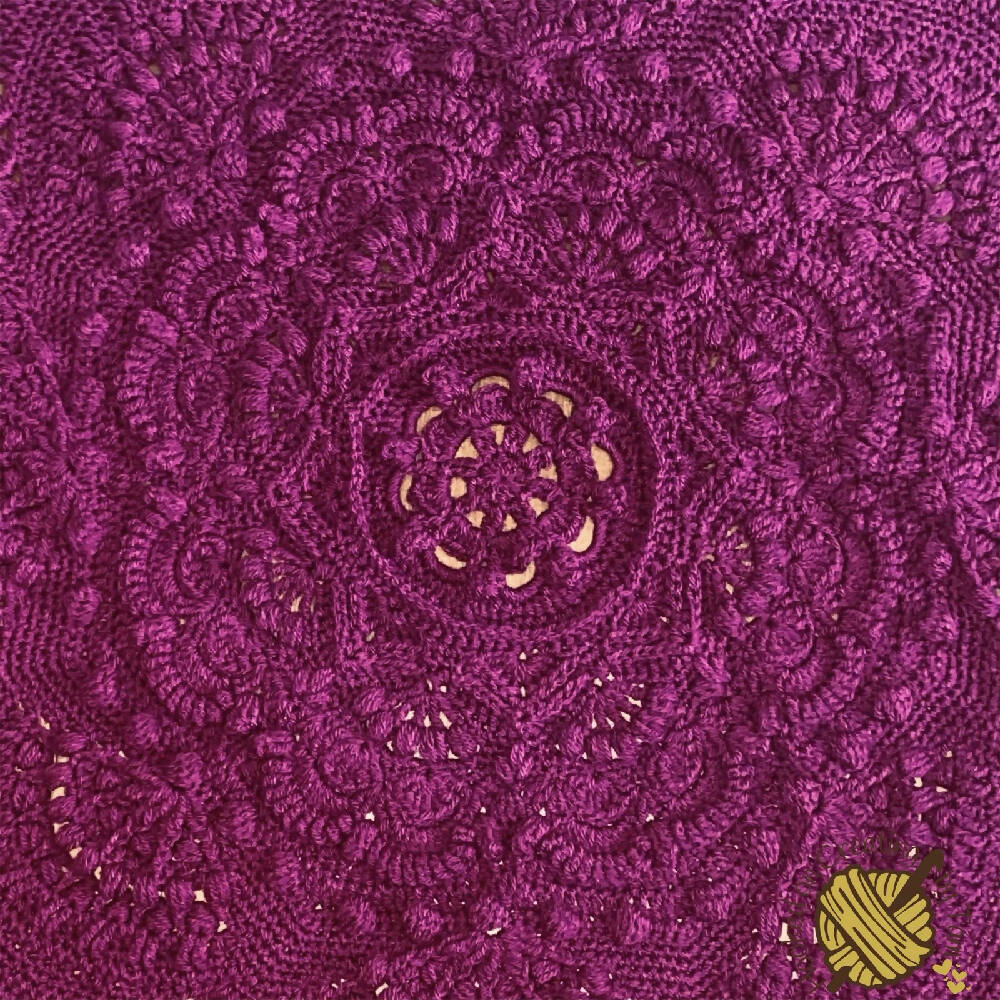 Boysenberry ‘Baby Arcadia’ Heirloom Handmade Baby Blanket 100% Acrylic