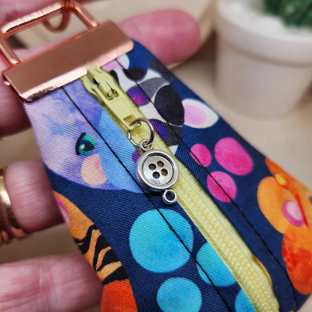 Zippity Keyring Pouch - Animalia - Triangle Keyfob Zip Pouch