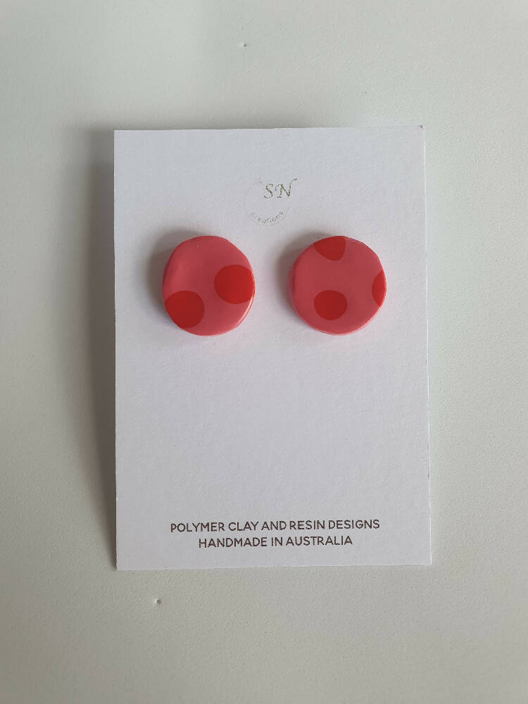 Pink & red studs