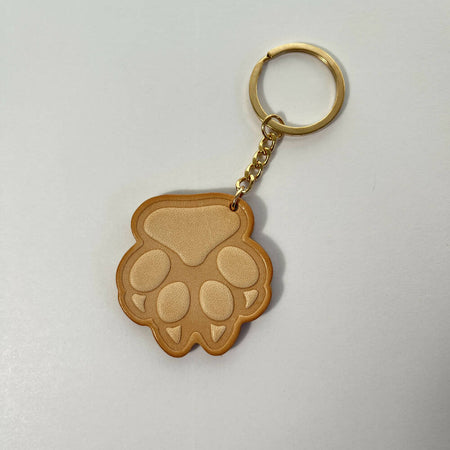 Pet Footprints Leather Keychain | Veg Tanned| Gift| Key holder| Patina
