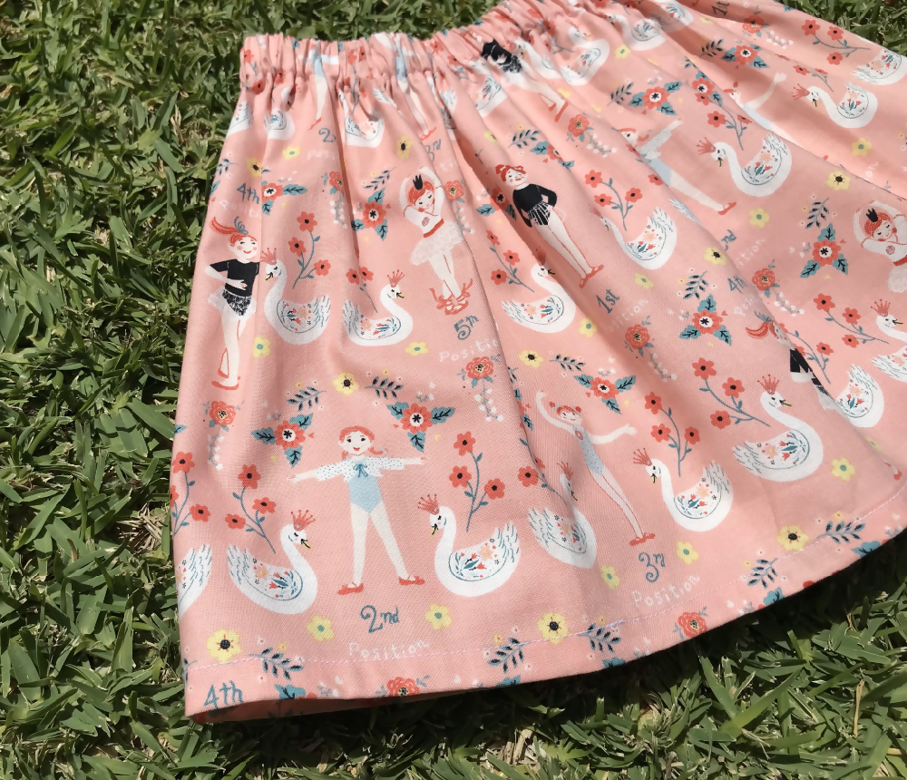 Girls Ballerina Print Skirt - Size 4-5