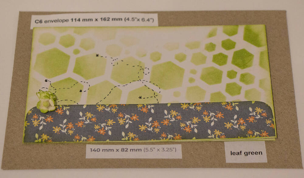 honeycomb leafgreen flowers paper strip