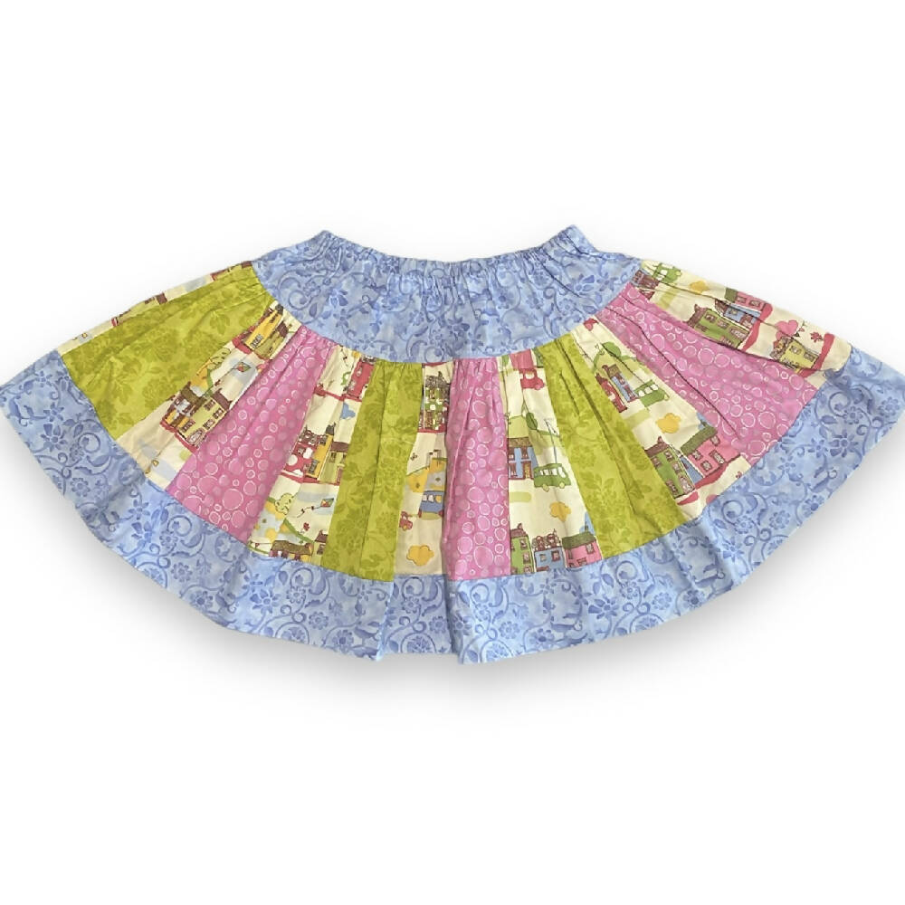 Girls Mixed Prints Twirl Skirt