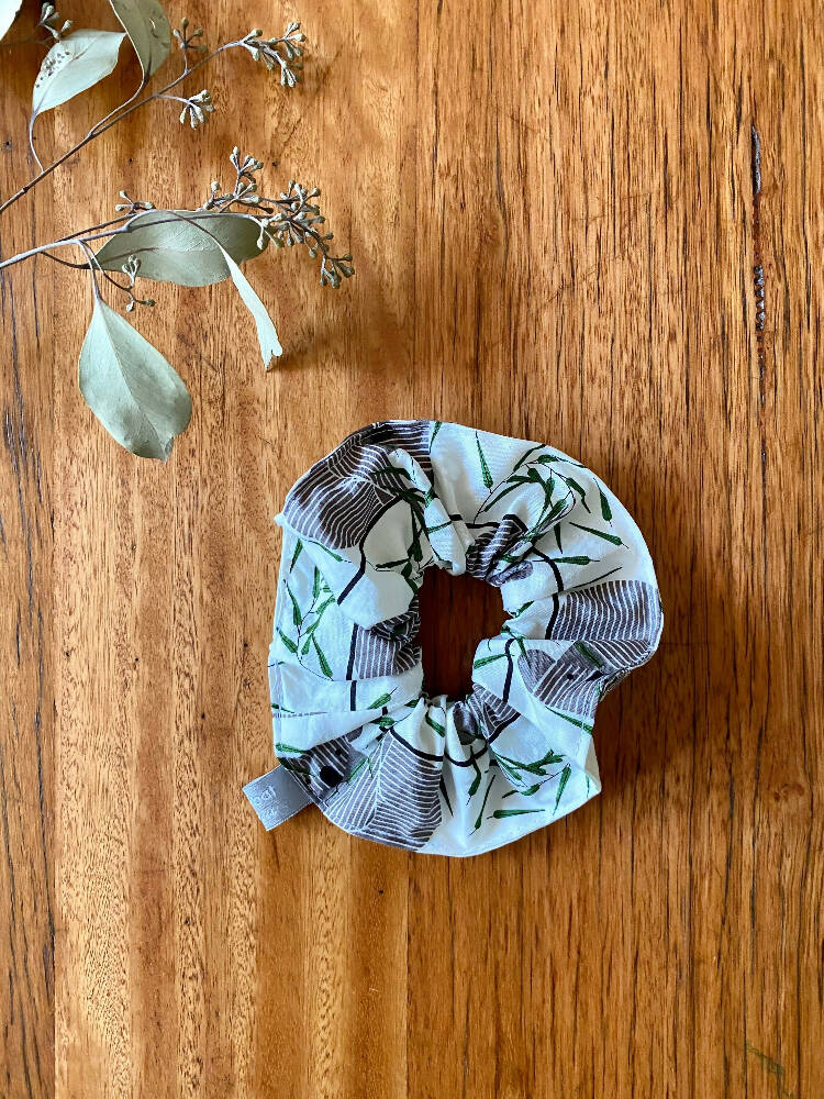 scrunchie - koalas / Australian animals / green grey white / organic cotton