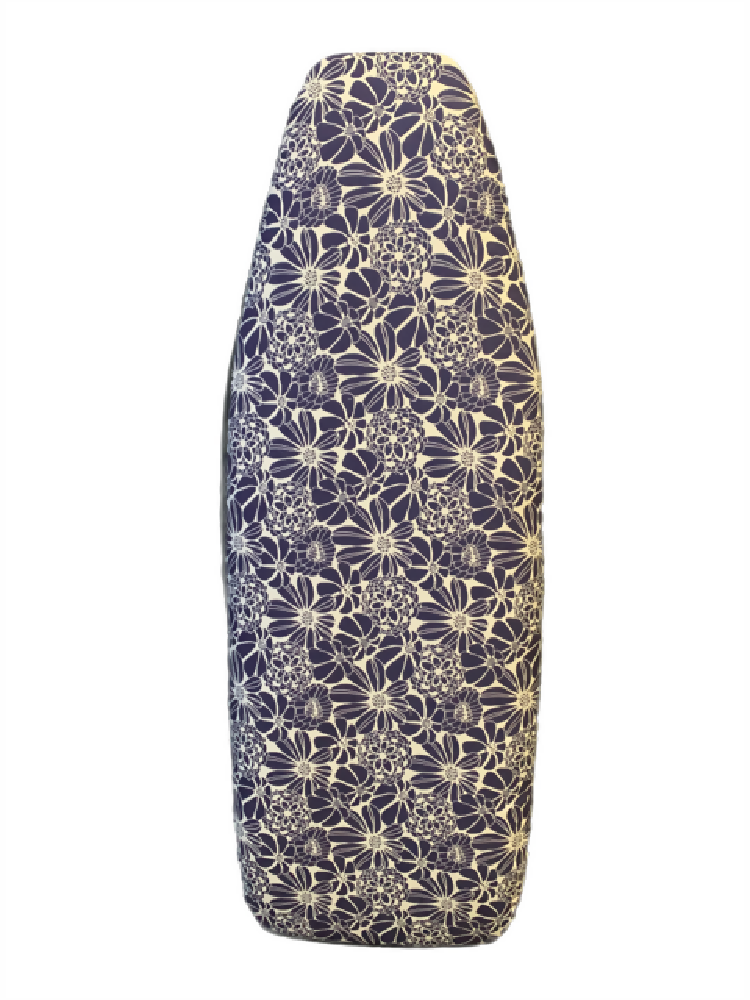 Ironing board cover-Navy Flower - padded- double sided
