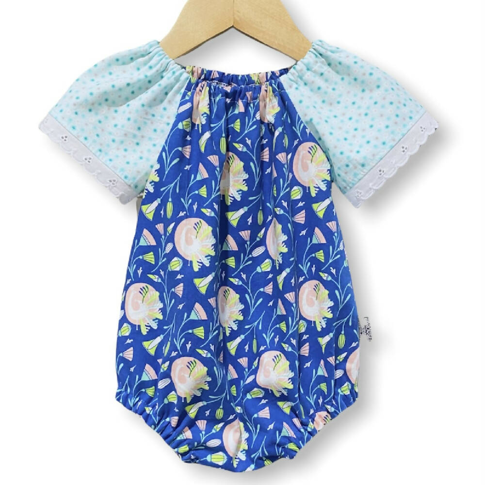 The Peacock Short Sleeve Seaside Romper (SIZES 00 & 1) CLEARANCE