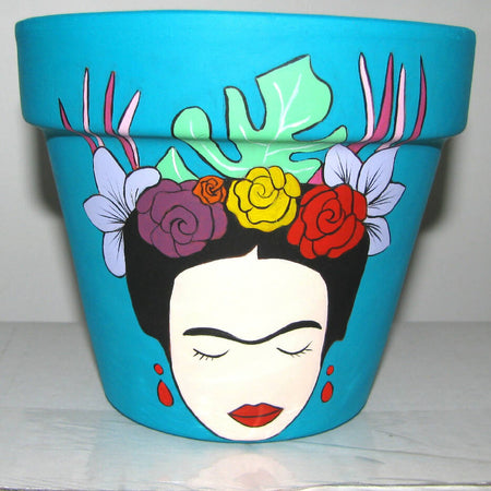 Frida Pot hand painted