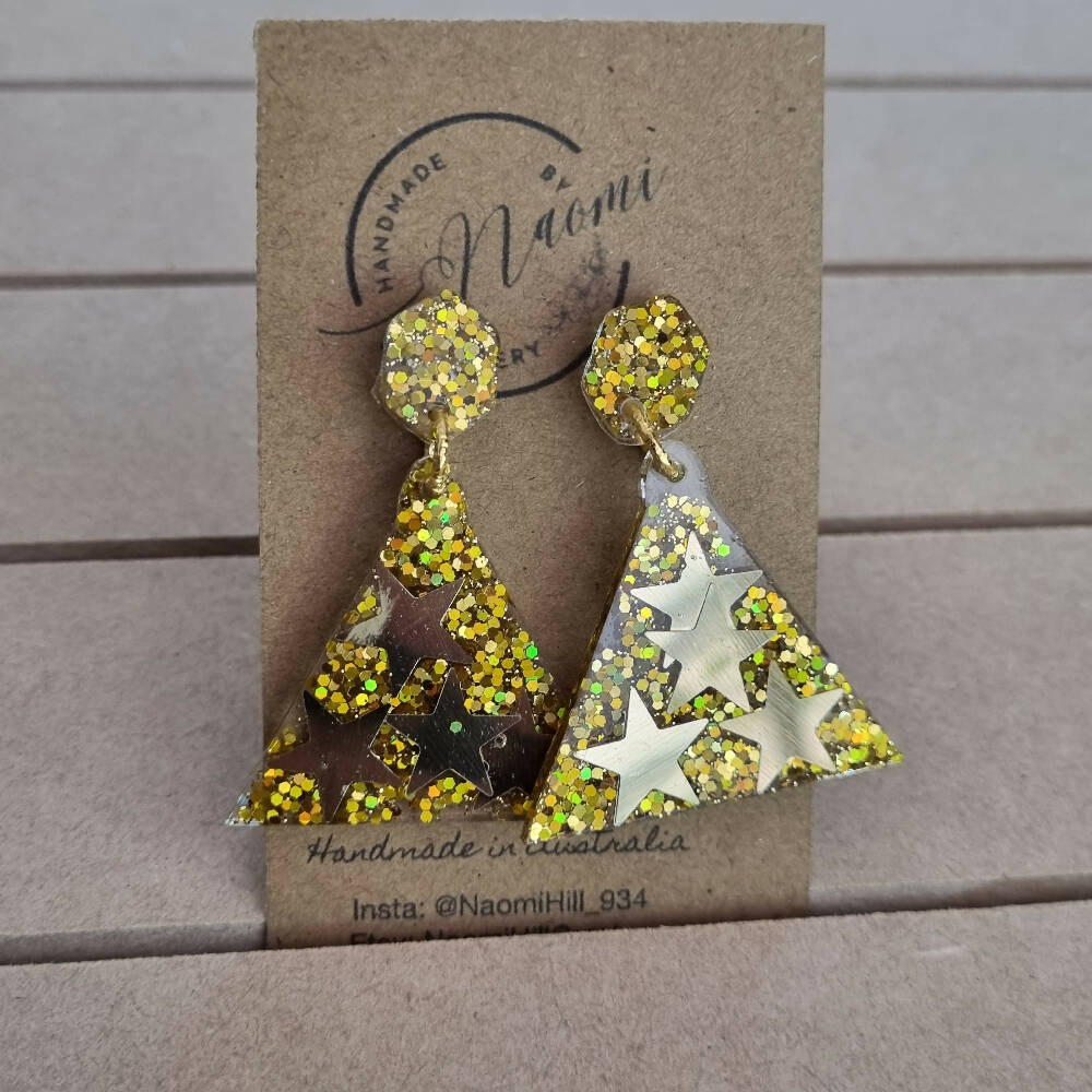 Christmas sparkle dangle resin earrings
