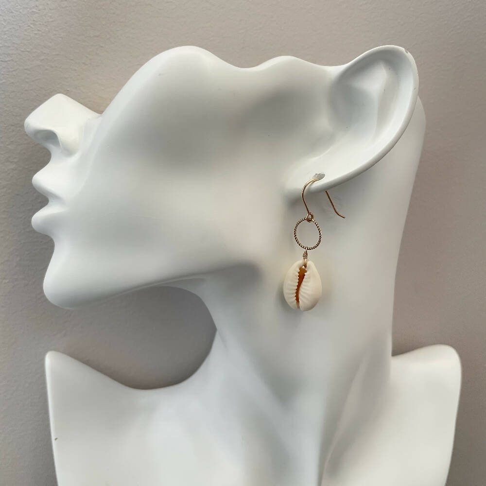 14K Gold filled cowrie shell earrings