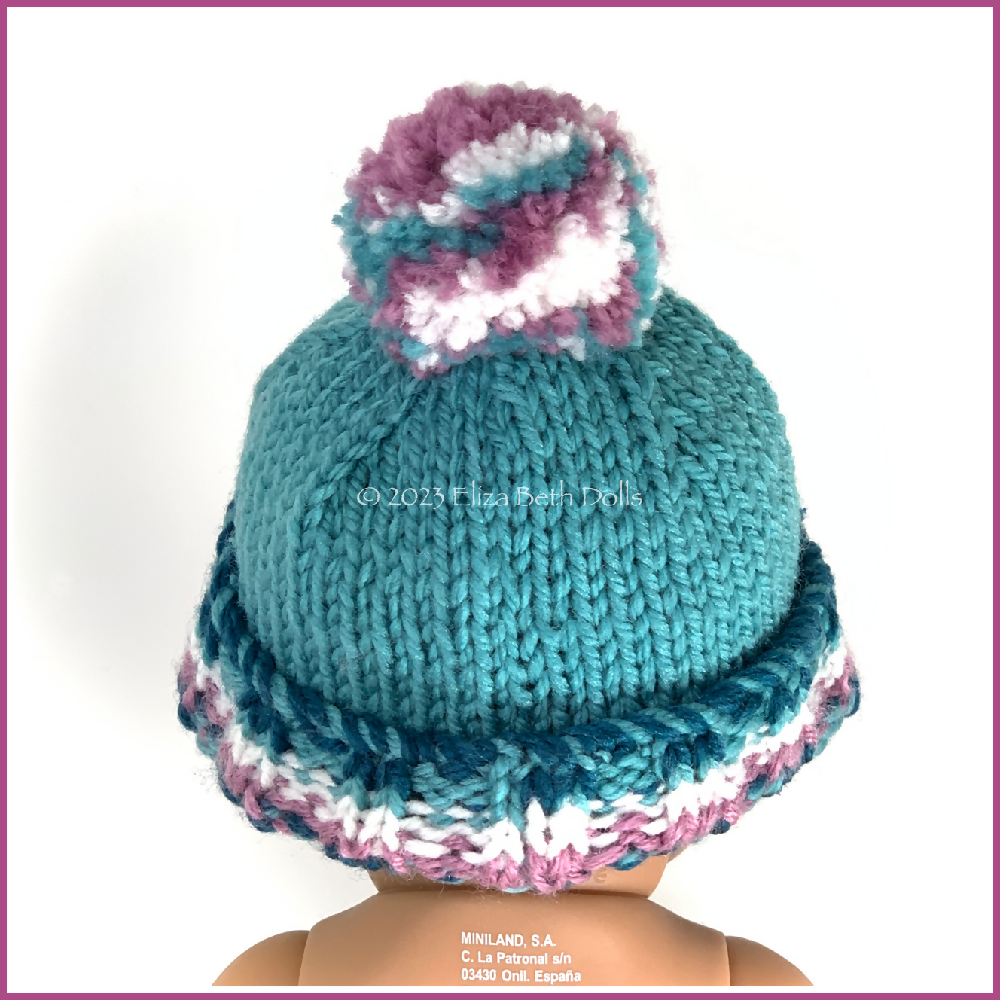 32cm Beanie hat PDF digital pattern, ElizaBethDolls, Eliza Beth Dolls, Australia, 7