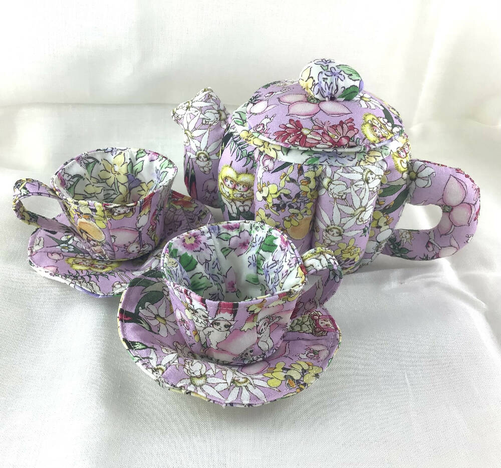 My First Teaset Mauve Gumnut Babies