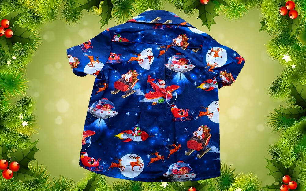 Xmas Shirt, Boys, Santa in Space, Size 0