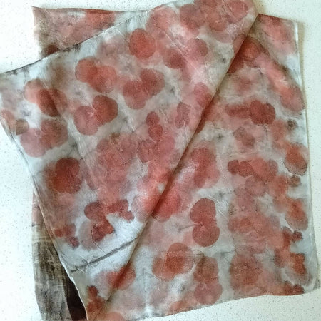 silk scarf square printed with eucalyptus leaves