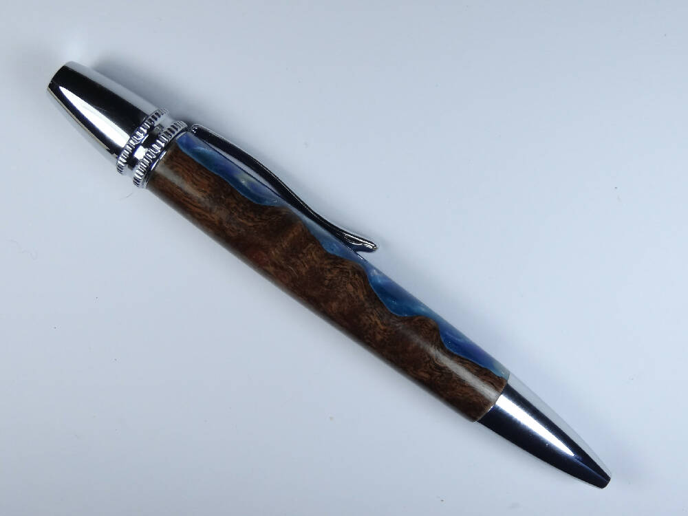 Wood-Resin Dark Blue Polaris Pen