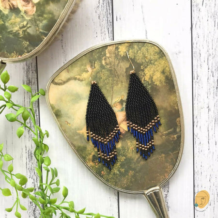 Earrings Egyptian Inspired Seed Bead Jewellery