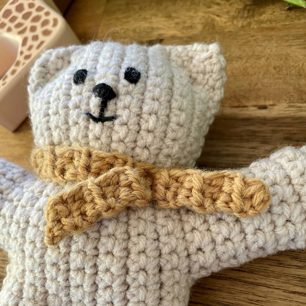 Beary Bear - Handmade Teddy with Mustard scarf