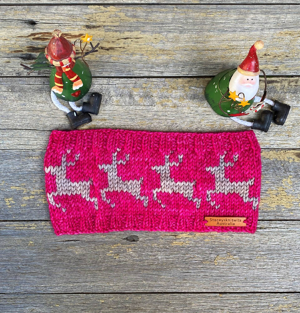 DOWNLOAD - Knitting Pattern - Christmas Headband, Reindeer Headband Pattern