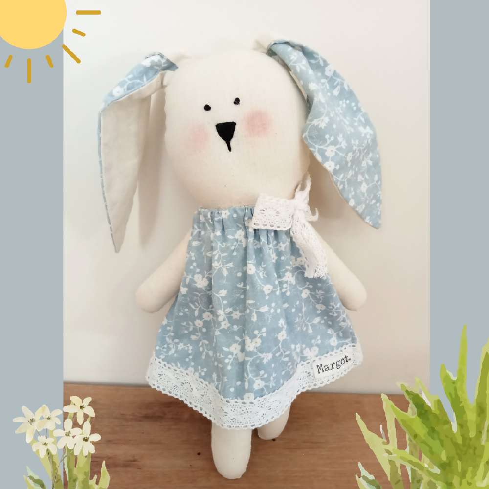 Blue Bunny Toy | Soft Handmade Bunny Toy