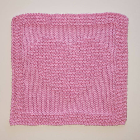 Handknit Washer Cotton Yarn - Heart, Soft Pink