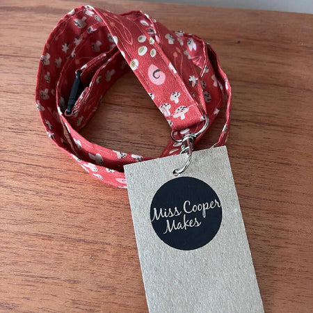 Fabric Lanyard - with quick-release safety clasp - Mushrooms in Bloom