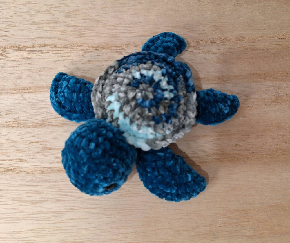 crocheted velvet sea turtle