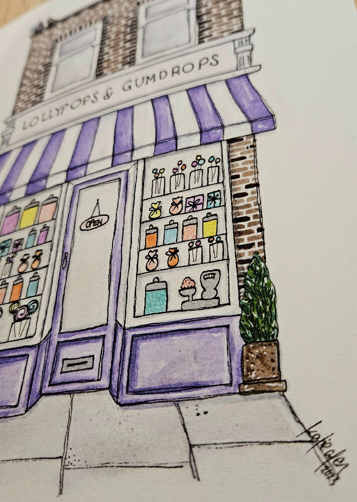 art print - the storefront series - lollypops and gumdrops