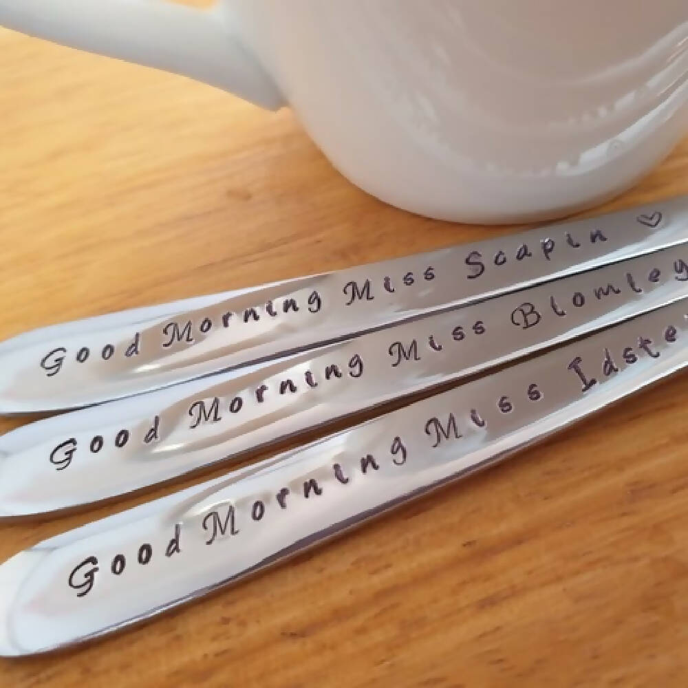 3 x Custom Parfait Spoons, Teacher Gift, Thank you,
