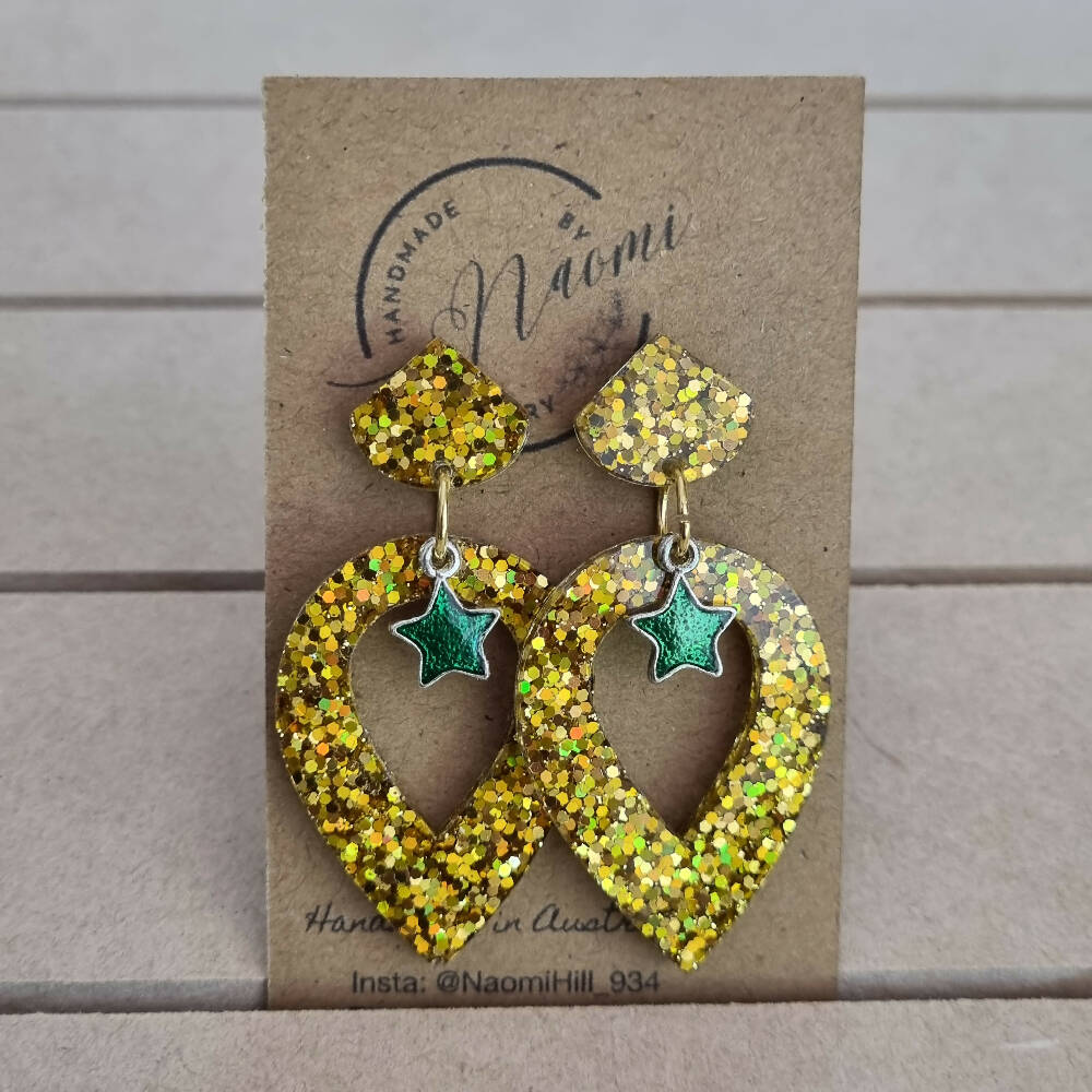 Christmas sparkle dangle resin earrings