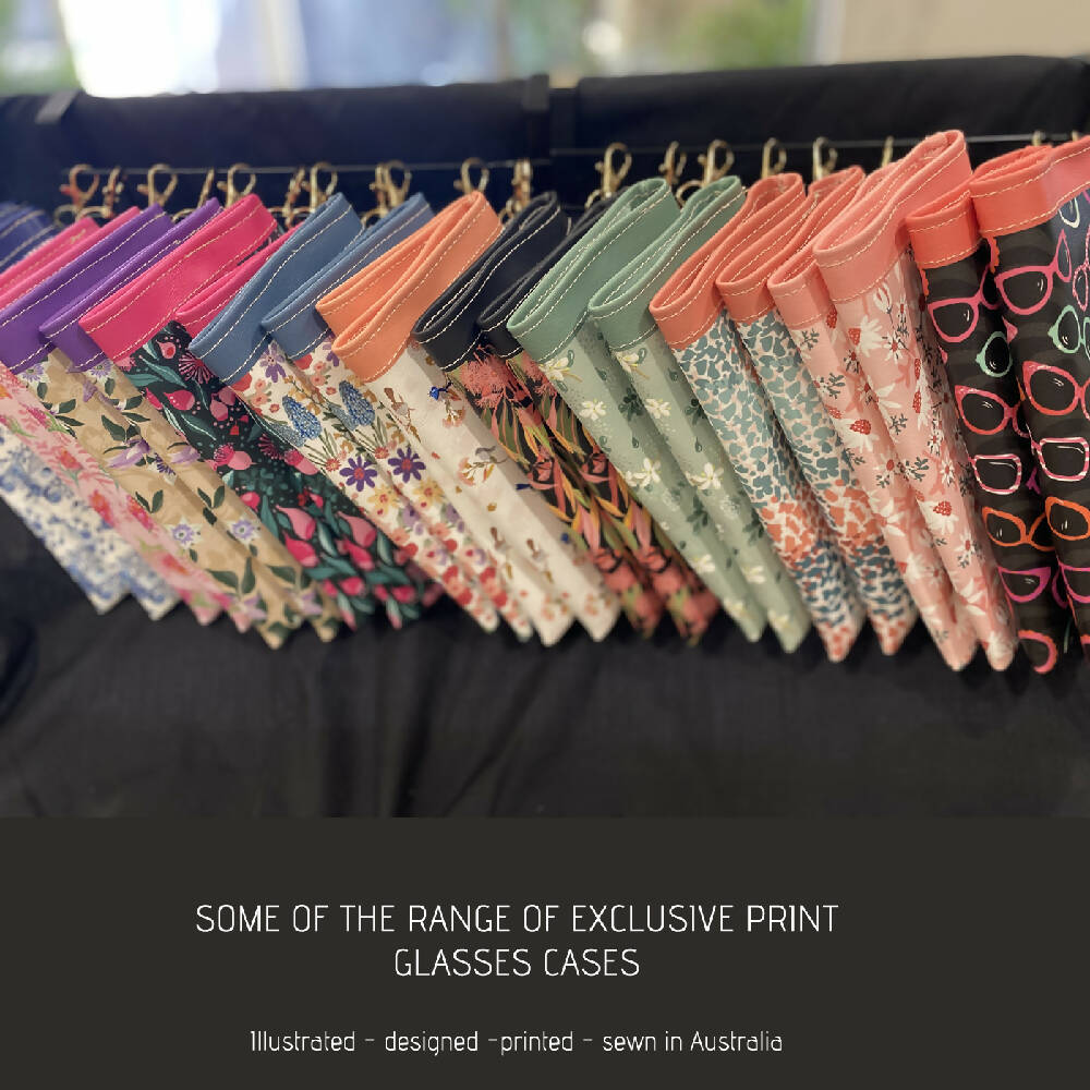 Glasses Case / Pouch featuring exclusive chintz birdhouse floral Print #5