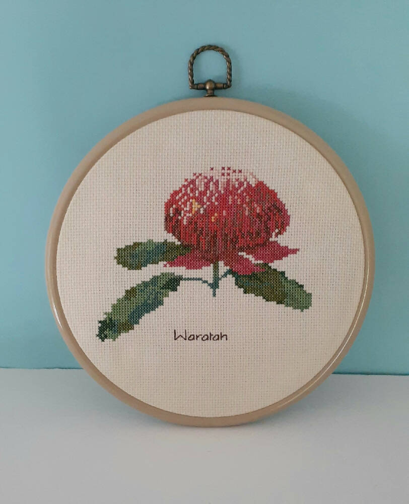 Australian flora completed cross stitch pictures