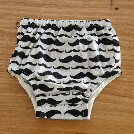 Moustache Baby Boy Nappy Cover / Pants Size 1