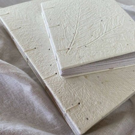 Journal Lovers Bundle of Two (2) Hardcover Embossed Handmade Paper