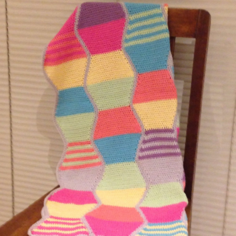 Baby reversible handmade cotton crochet heirloom blanket or Lap blanket