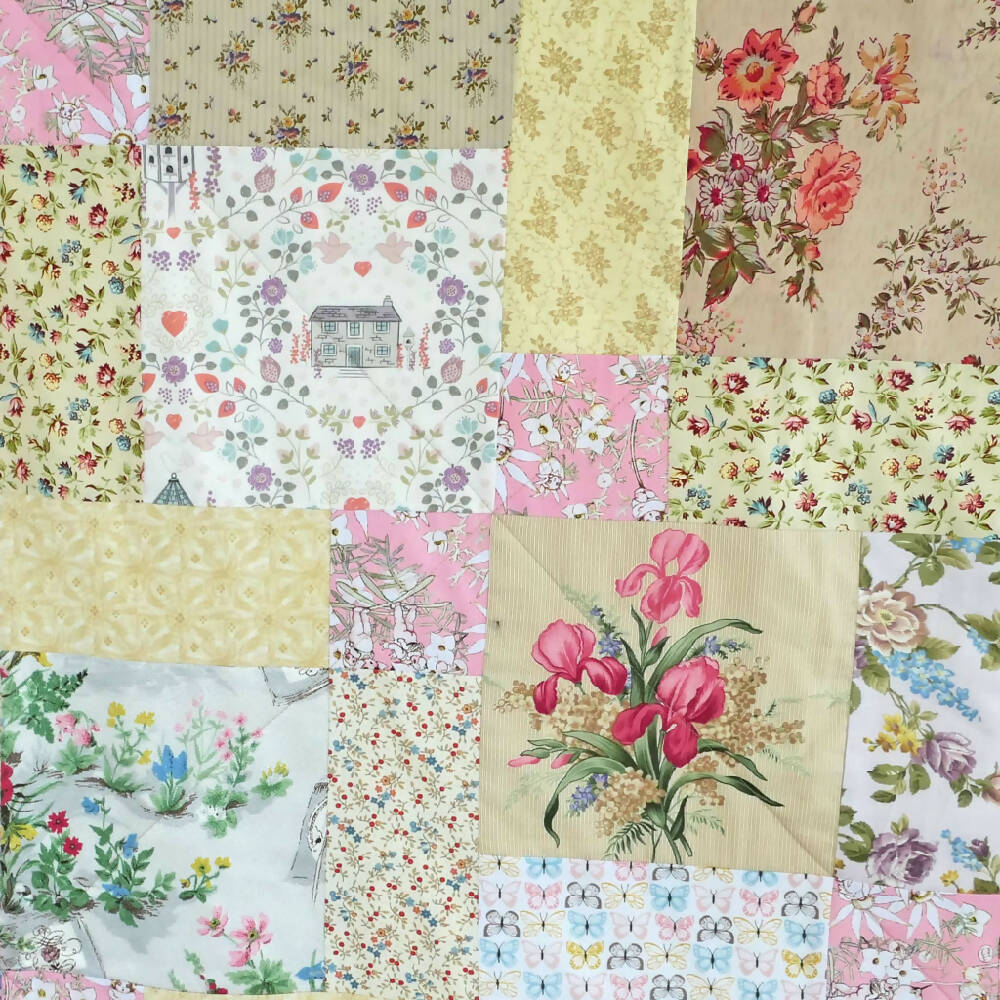 QS floral quilt, cotton, handmade FREE POST