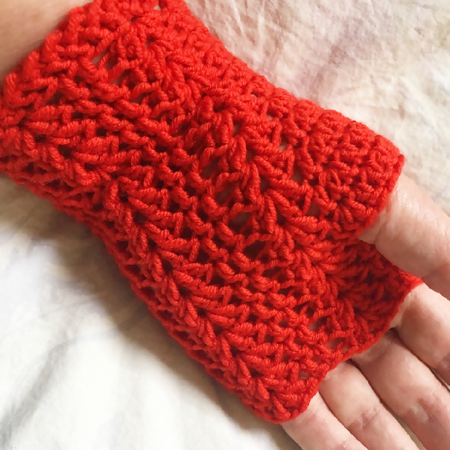 Fingerless gloves/ wrist warmers crochet in premium soft wool yarn.
