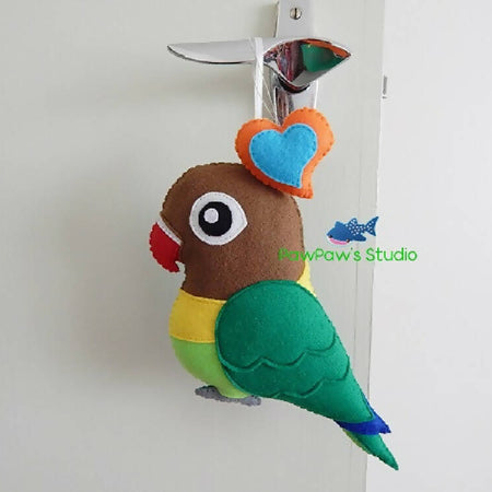 Lovebird / Lovebird Ornament / Bird Home Decor / Bird Decoration / Green Masked