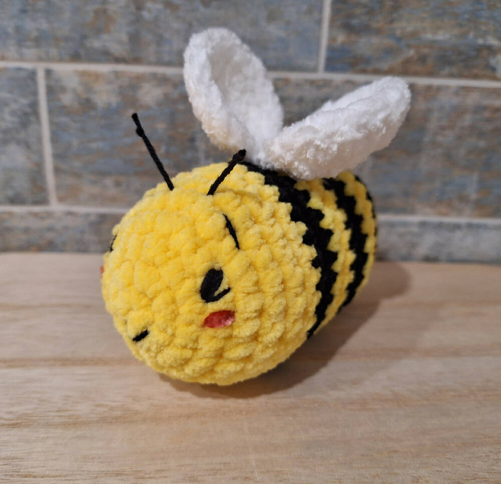 crocheted velvet bee