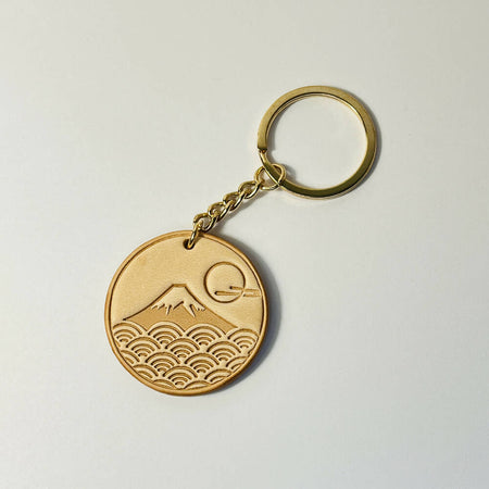 Fuji Mount Leather Keychain | Gift | Japan |Leather Accessories