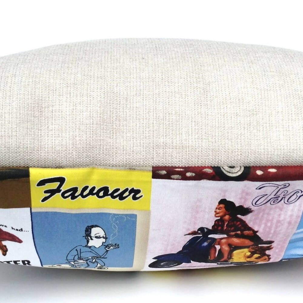 Retro cushion cover-vintage throw pillow