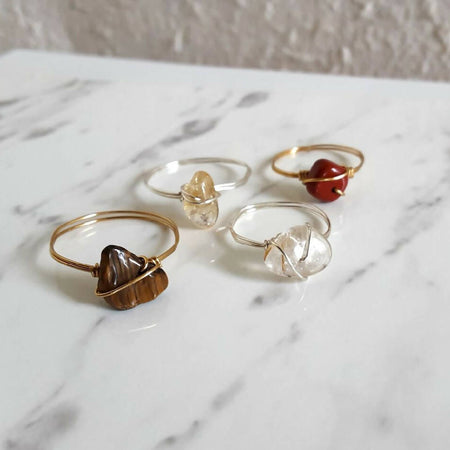 Gold Wire Wrapped Gemstone Ring Crystal Ring Wire Ring | Etsy - diy jewelry  inspiration | Anillos hechos a mano, Anillos hippie, Anillos de piedras  preciosas
