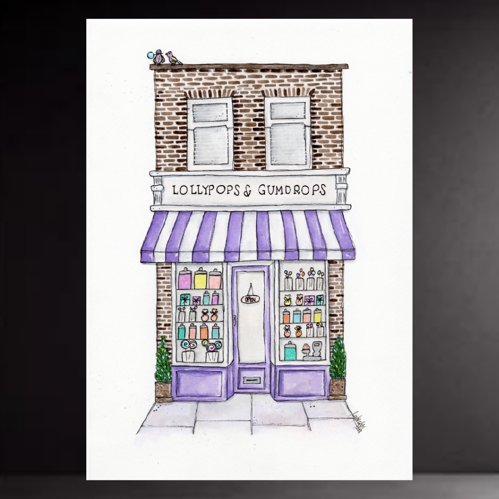 art print - the storefront series - lollypops & gumdrops