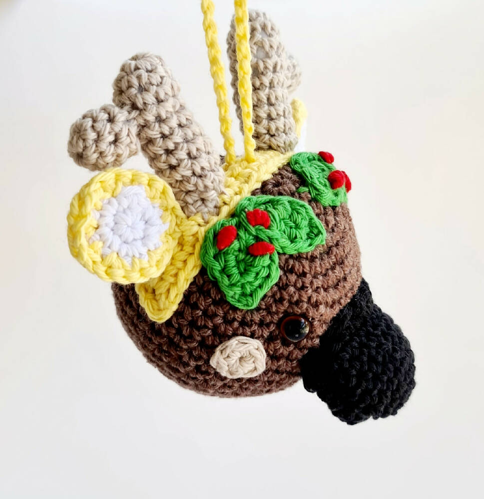 Crocheted Heirloom Aussie Native Animal Christmas Decoration - PLATYPUS