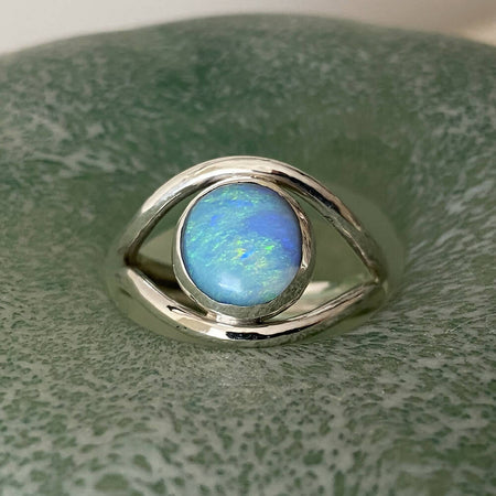 Silver opal ring