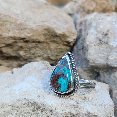 Sterling Silver Shattuckite Ring Size Q