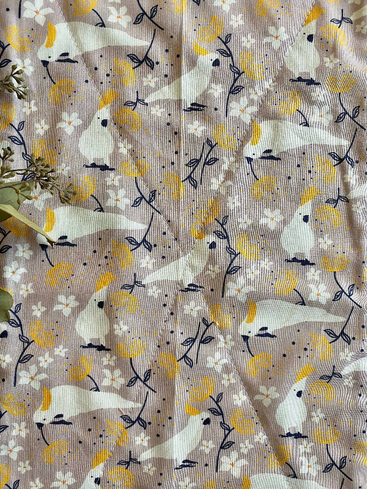 burp cloth - Australian cockatoos grey / organic cotton hemp / eco friendly