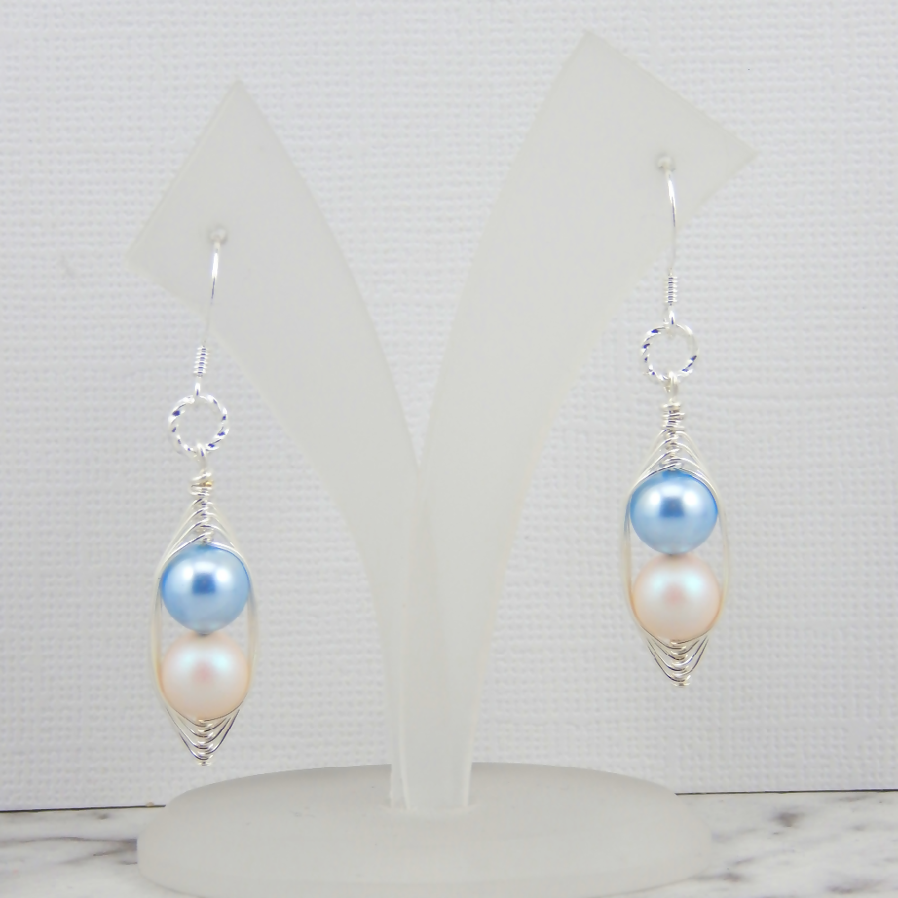 Two Peas In A Pod Earrings,Mother And Son Earrings