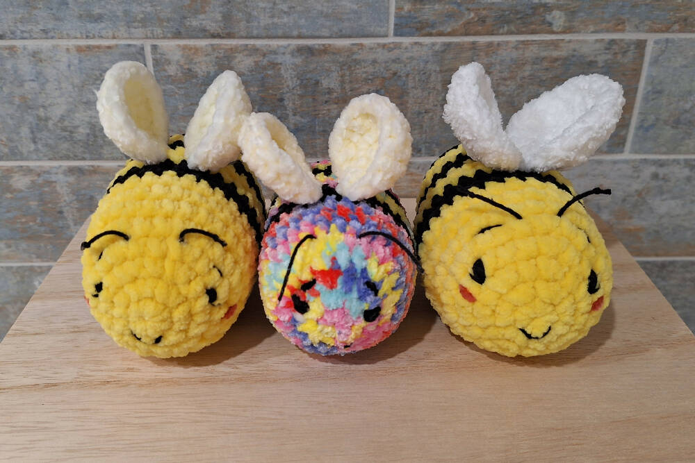 crocheted velvet bee