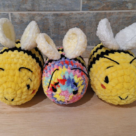 crocheted velvet bee